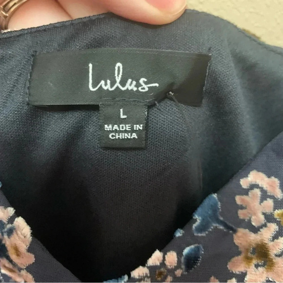 Lulus Evenings with You Dark Teal Floral Velvet Asymmetrical Dress - Picture 13 of 16
